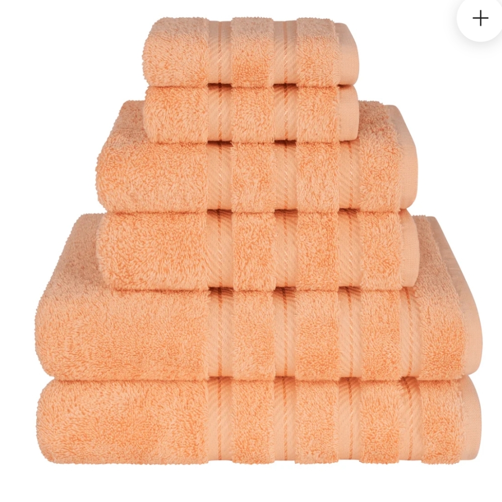 American Soft Linen 6 Piece Towel Set in Malibu Peach